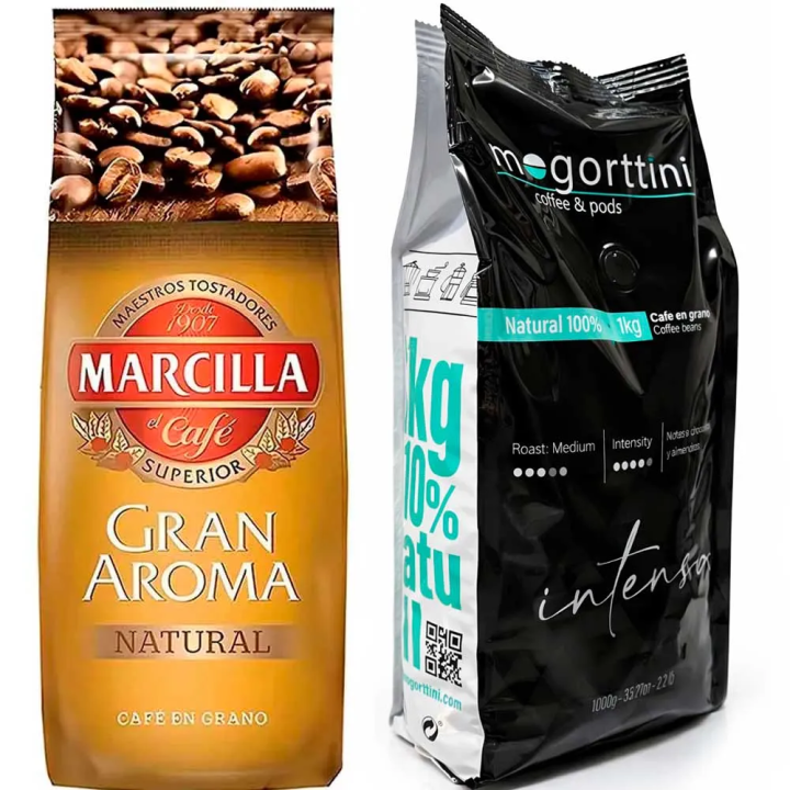 Gran Aroma Natural y Mogorttini Intenso 2 kilos de Café em grão