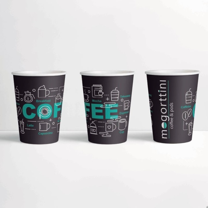 Variedade de copos de papel Mogorttini design 75 unidades 6 Oz 180 ml