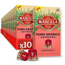 10 cajas Marcilla Puro Arábica Espresso 100 cápsulas Nespresso