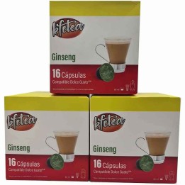 Ginseng Kfetea – 3 boîtes de 16 capsules compatibles Dolce Gusto (48 capsules)