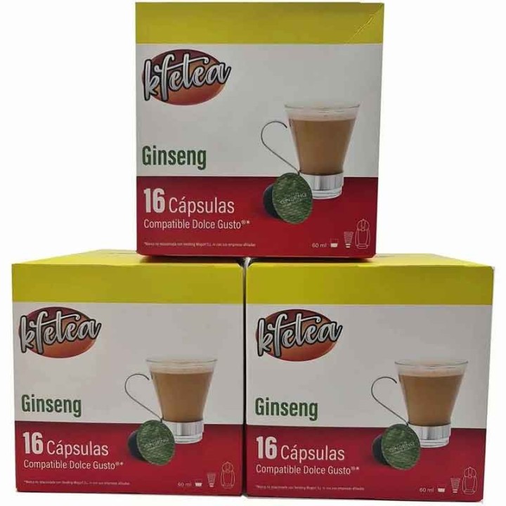 Ginseng  Kfetea 3 cajas de 16 capsulas compatibles Dolce Gusto