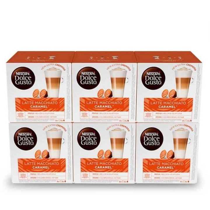 Latte Macchiato Caramel – Pack 6 boîtes Dolce Gusto (48 services)